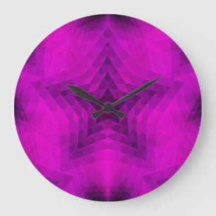 Bright Purple Star Silhouette No Numbers Large Clock