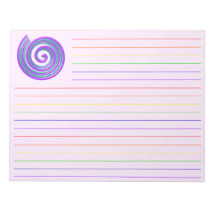 Bright Purple & Teal Spiral Pattern Notepad