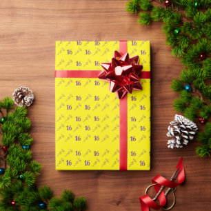 Bright Purple & Yellow Floral Wrapping Paper