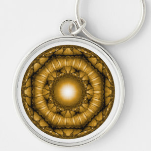 Bright radiating geometric ornament key ring