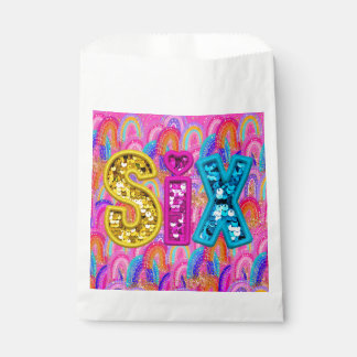 Bright Rainbow 6th Birthday Favour Bag