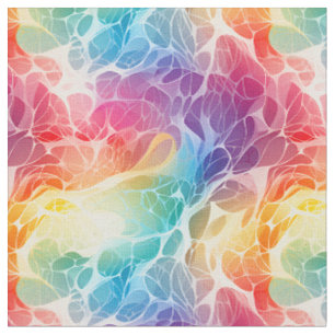 Bright Rainbow Abstract Fabric