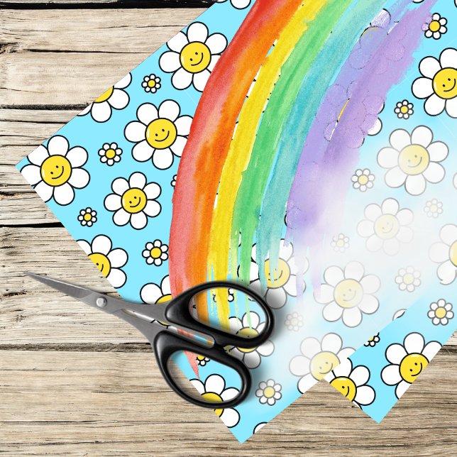 bright rainbow and happy daisies tissue paper (Creator Uploaded)