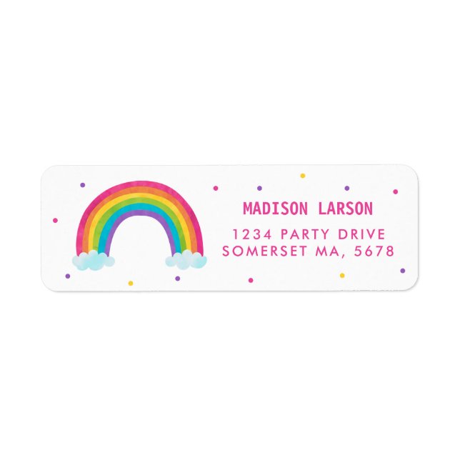 Bright Rainbow Baby Shower Return Address Label (Front)