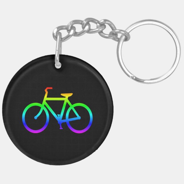 Bright Rainbow Bicycle Key Ring (Back Left)