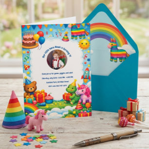 Bright Rainbow Birthday Invitation