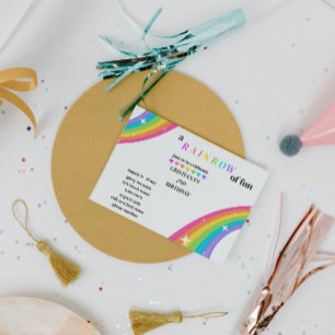 Bright Rainbow Birthday Party Invitation