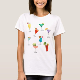 Bright rainbow cocktail party fun drinks celebrate T-Shirt