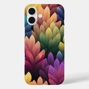 BRIGHT RAINBOW COLORED AUTUMN FALL LEAVES iPhone 16 PLUS CASE