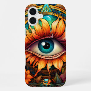 BRIGHT RAINBOW COLORED SINGLE EYE iPhone 16 PLUS CASE