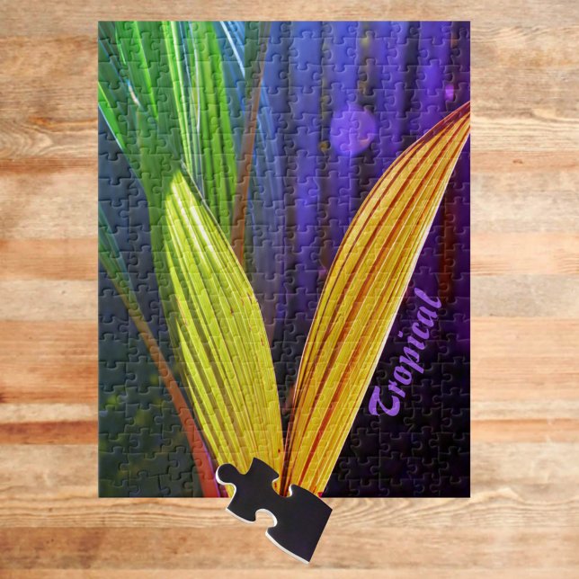 Bright Rainbow Colors Tropical Palms Jigsaw Puzzle (Creator Uploaded)