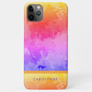 Bright Rainbow Colour Abstract Pattern Monogram iPhone 11 Pro Max Case