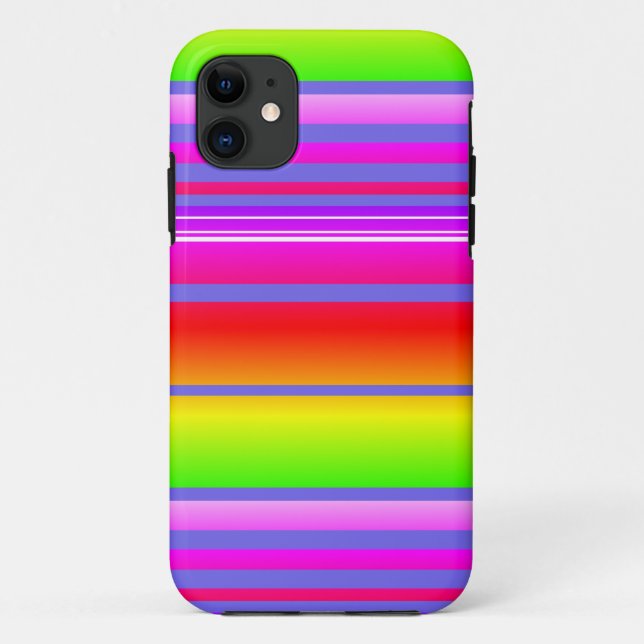 Bright rainbow colourful striped Case-Mate iPhone case (Back)