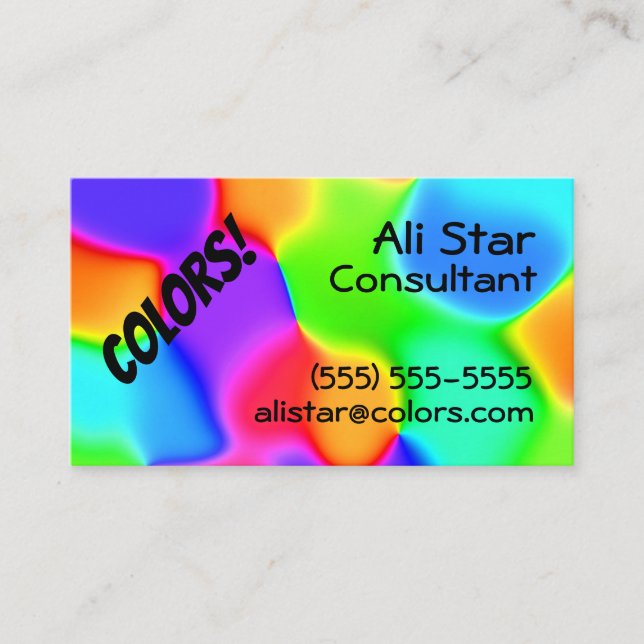 Bright Rainbow Colours Business Cards (Front)