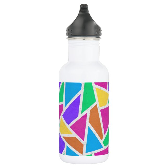 Bright rainbow colours mosaic 532 ml water bottle (Right)