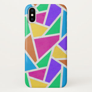 Bright rainbow colours mosaic iPhone x case