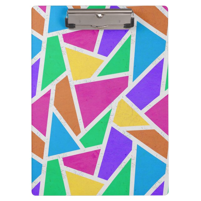 Bright rainbow colours mosaic clipboard (Front)