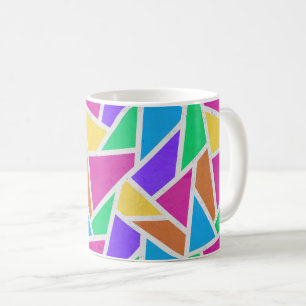 Bright rainbow colours mosaic coffee mug