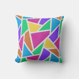 Bright rainbow colours mosaic cushion