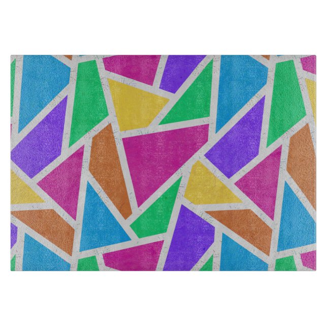 Bright rainbow colours mosaic cutting board (Front)