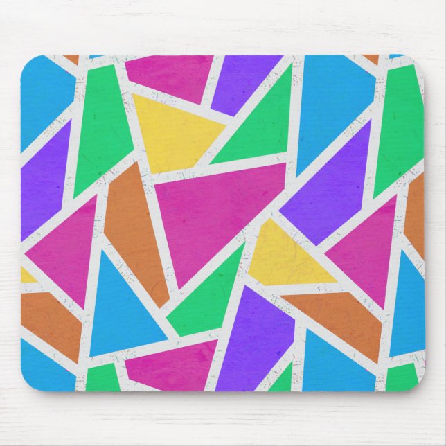 Bright rainbow colours mosaic mouse pad (Front)