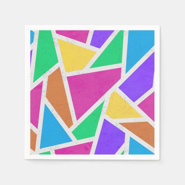 Bright rainbow colours mosaic napkin (Front)