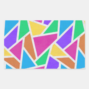 Bright rainbow colours mosaic rectangular sticker