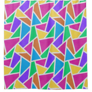 Bright rainbow colours mosaic shower curtain