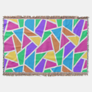Bright rainbow colours mosaic throw blanket