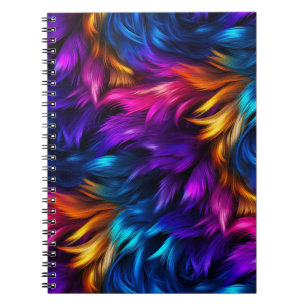 Bright Rainbow faux monster fur texture Notebook