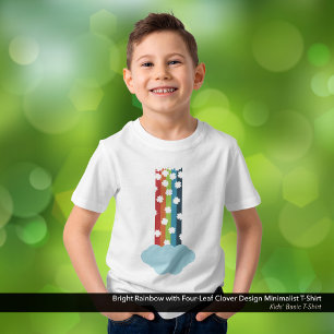 Bright Rainbow Four-Leaf Clover Minimalist T-Shirt