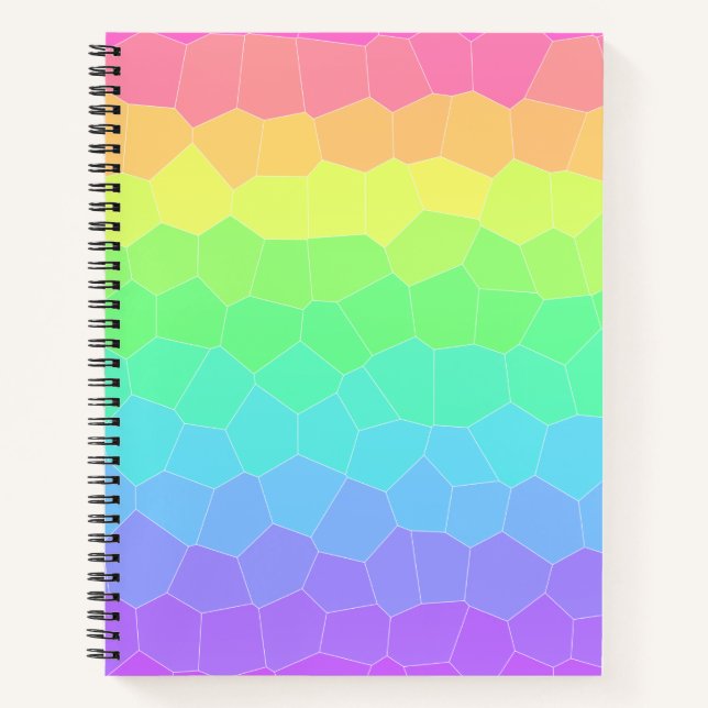 Bright Rainbow Geometric Gradient Notebook (Front)