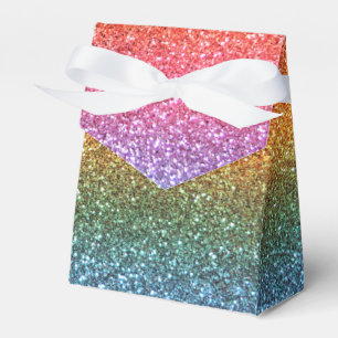 Bright rainbow glitter favour box