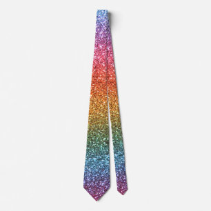 Bright rainbow glitter tie