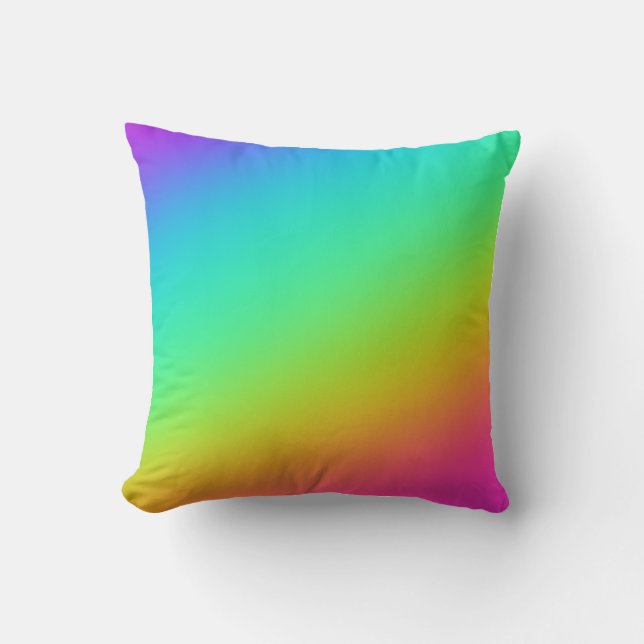 Bright Rainbow Gradient Wedding Cushion (Front)