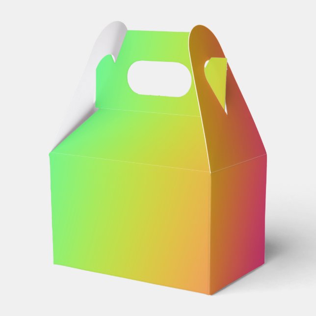 Bright Rainbow Gradient Wedding Favour Box (Front Side)