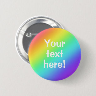 Bright Rainbow Gradients Personalised Button