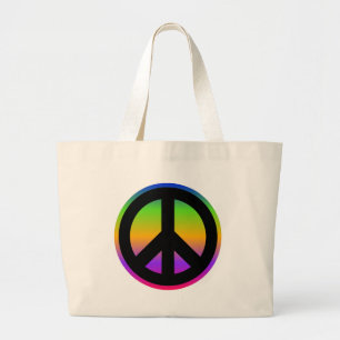 Bright Rainbow Large Tote Bag
