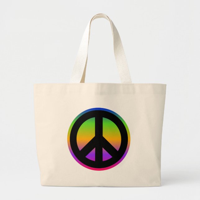 Bright Rainbow Large Tote Bag (Front)