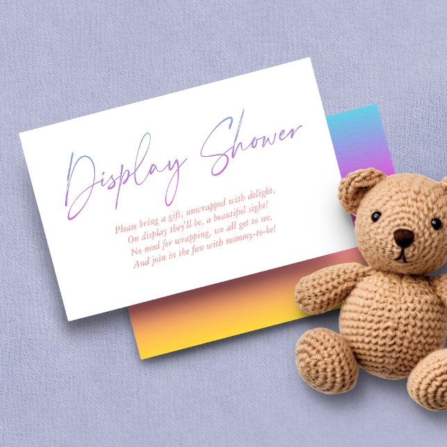 Bright Rainbow Modern Handwritten Display Shower Enclosure Card (Creator Uploaded)