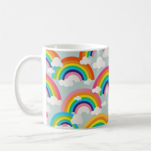 Bright Rainbow Mug with Clouds
