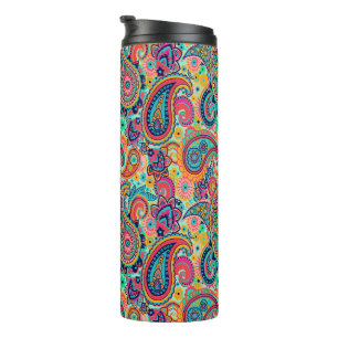 Bright Rainbow Paisley Thermal Tumbler