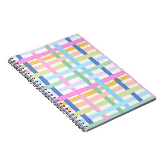 Bright Rainbow Plaid Journal - Colorful pastel