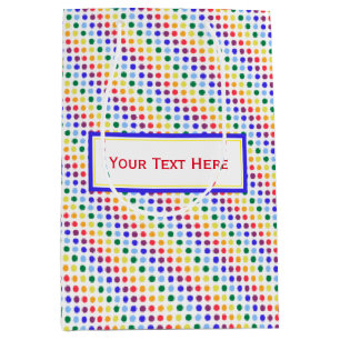 Bright Rainbow Polka Dots Party Medium Gift Bag