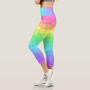 Bright Rainbow Scales Capri Leggings