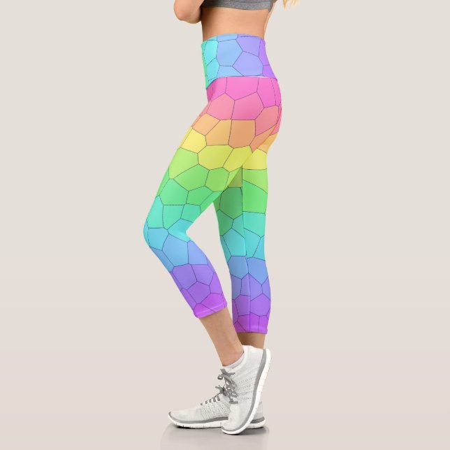 Bright Rainbow Scales Capri Leggings (Left)