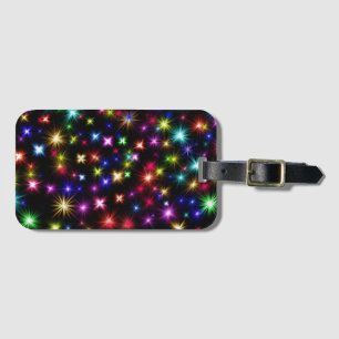 Bright Rainbow Sparkles, Stars & Fireworks Luggage Tag