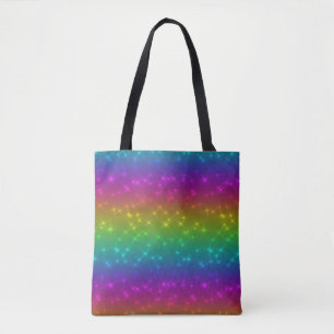 Bright Rainbow Sparkles Tote Bag