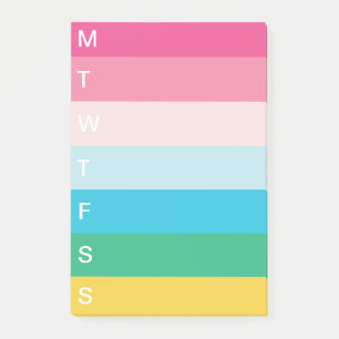 Bright Rainbow Stripe Weekly To Do List Post-it Notes