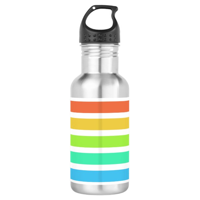 Bright rainbow stripes 710 ml water bottle (Front)